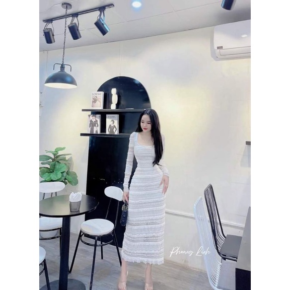 🌿🌿Váy body ren dài tay dáng dài sang chảnh❤❤