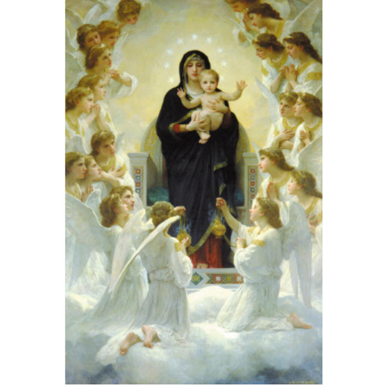 Poster Dán Tường Kích Thước 42X30CM Với Họa Tiết Hình Thiên Thần Và Đức Mẹ mary