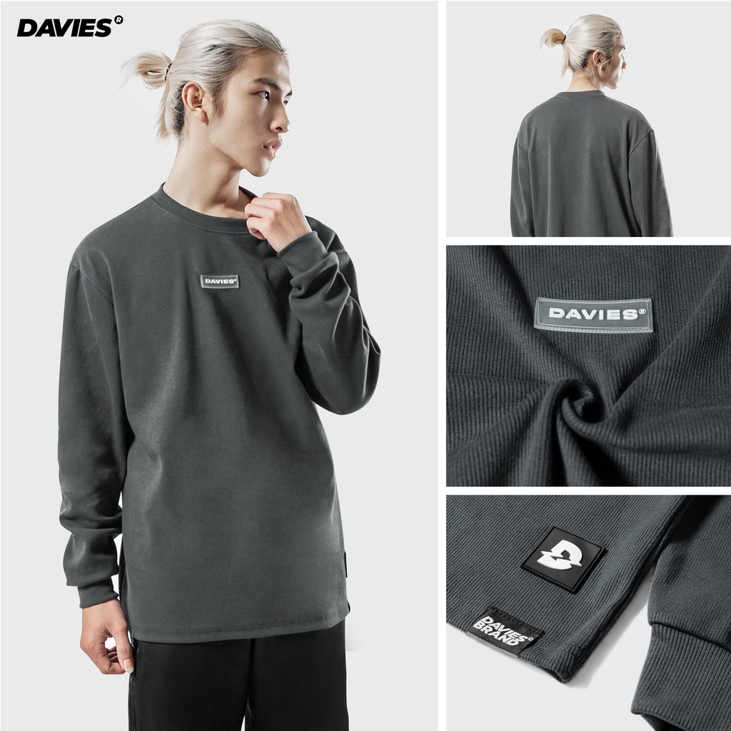 Áo dài tay nam form rộng oversize nhiều màu thun len gân dày dặn Rib Over Long Sleeve Tee Davies| D15-T34