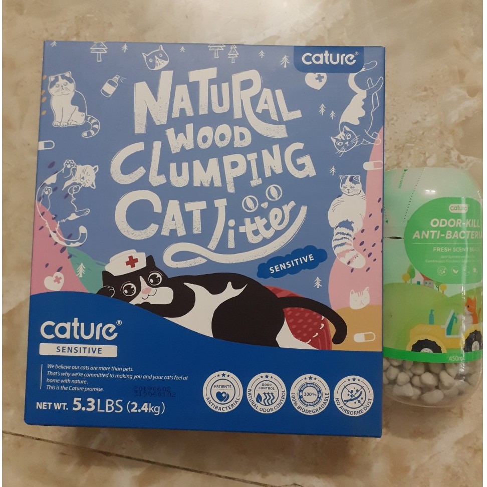COMBO VIÊN THƠM +CÁT GỖ 2,4KG( 6L)