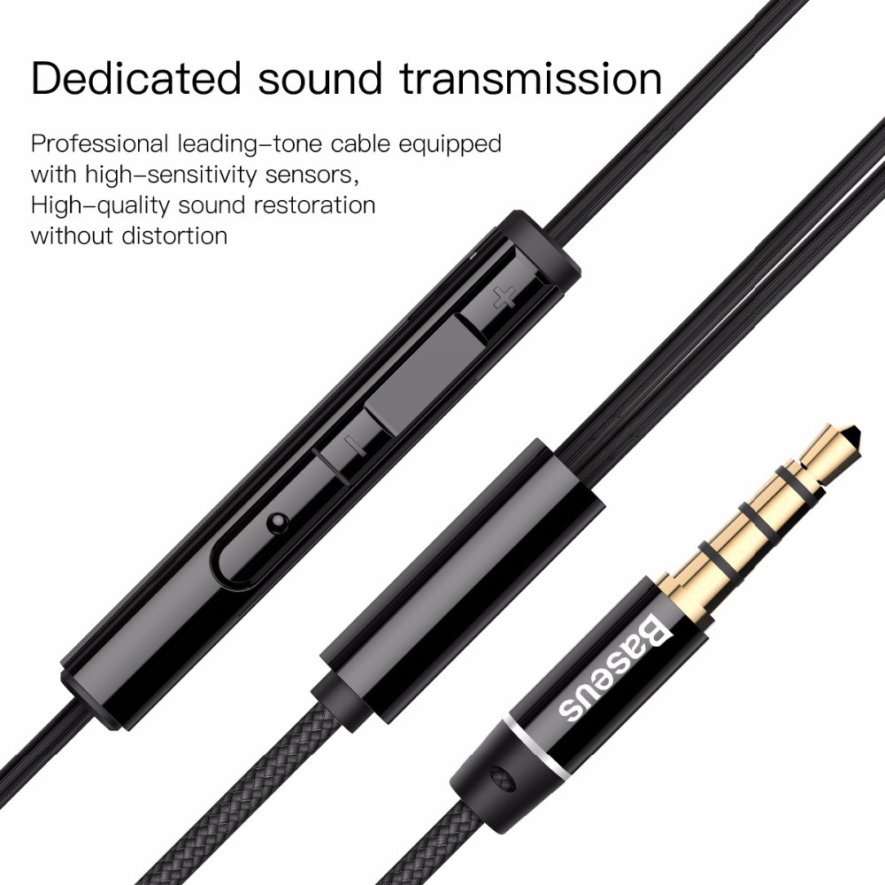 Tai Nghe Nhét Tai Có Dây Mic Bass Âm Thanh Jack 3.5Mm Cho Iphone(Baseus Encok H06) Samsung Xiaomi - TopLink