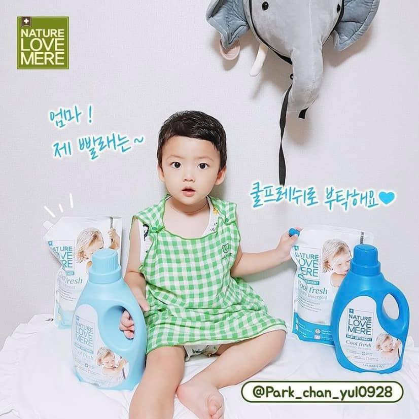 [CHÍNH HÃNG] Nước giặt/xả túi NATURE LOVE MERE Cherry/Mungbean/Coolfresh/Original/Chrysan cao cấp Hàn Quốc cho bé