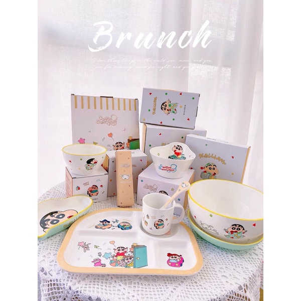 Bộ bát đĩa hình Shin cậu bé bút chì dành trẻ em