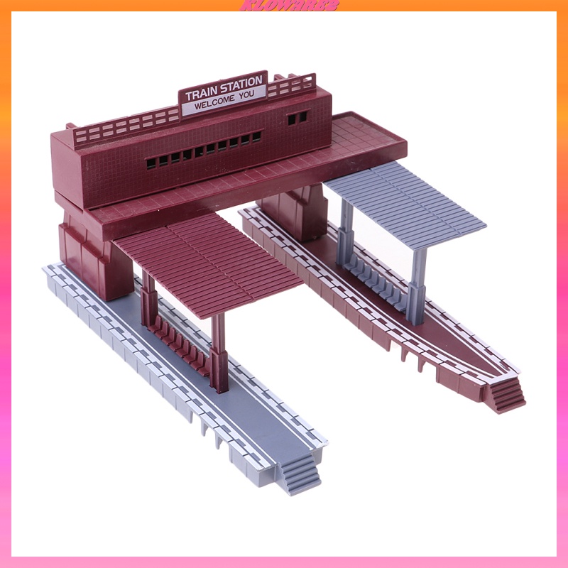1:87 Scale Train Station Simulation Layout HO Gauge Building Model Diorama