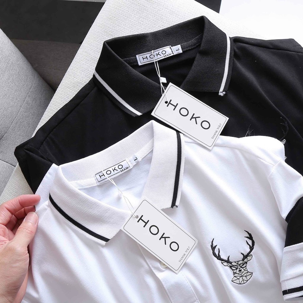 Áo Thun Nam Nữ Polo Cổ Bẻ Chất Liệu Cao Cấp 232 Ngực Thêu Sừng Hươu Thấm Hút Mồ Hôi Siêu Trẻ Trung