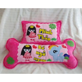 Gối 2 gối nằm và ôm handmade bé gái và ngựa pony