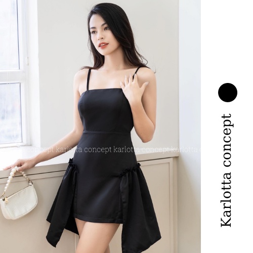 Đầm đi tiệc hai dây phối bèo Shelly Dress - karlotta concept