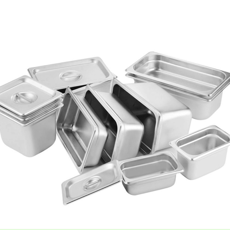 Khay đựng thực phẩm inox , đựng thạch Topping Inox 1/9