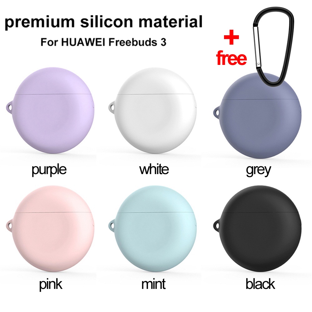 MYRON Macaroon Color Silicone Case Charging Box Protective Cover for Huawei Freebuds 3