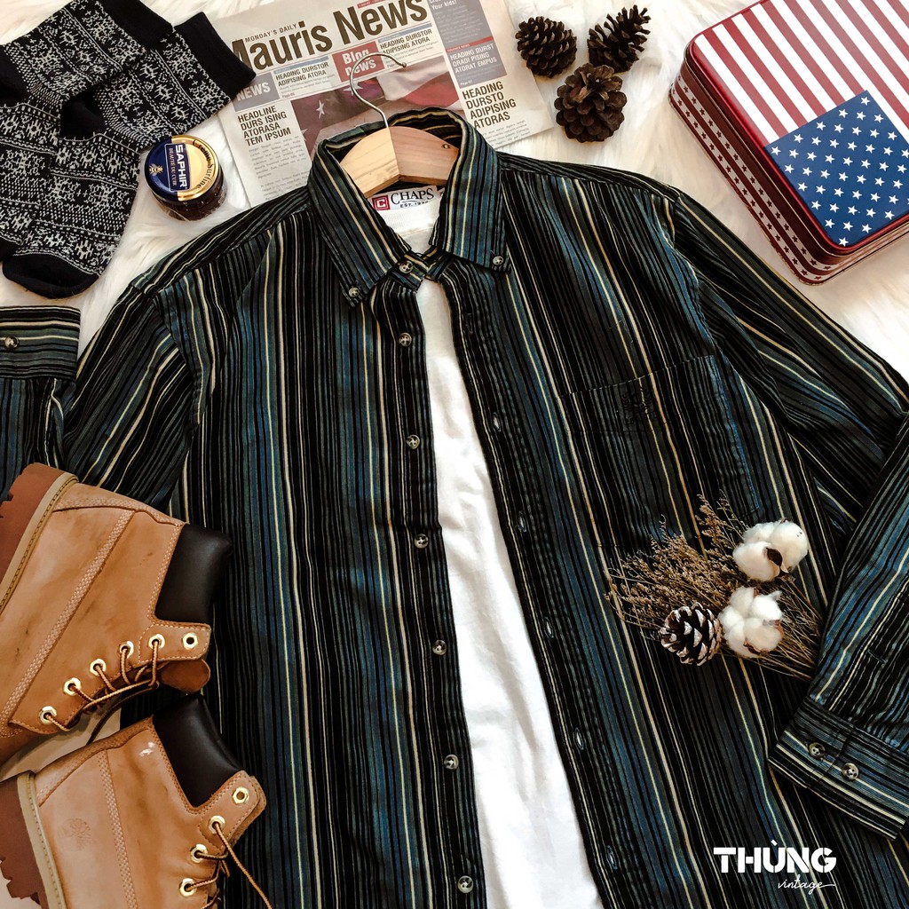[Hình thật] Áo sơ mi nhung tăm unisex Sọc/Caro/Hoạ tiết (Áo sơ mi nhung vintage) | BigBuy360 - bigbuy360.vn