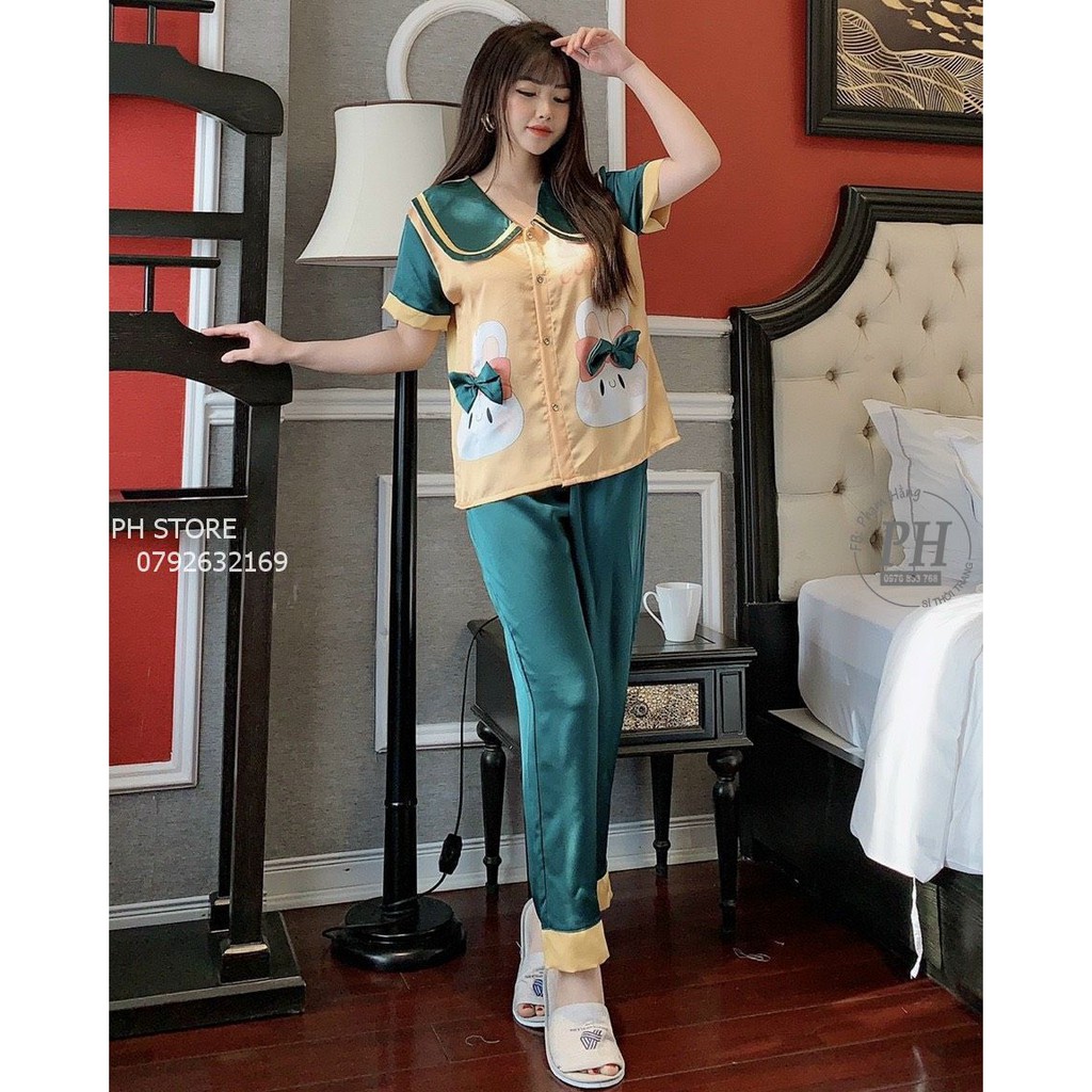 Bộ pijama tay ngắn Thiết Kế - Bộ pijama hình Thỏ dễ thương | BigBuy360 - bigbuy360.vn
