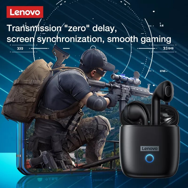 Tai nghe Lenovo LP50 bluetooth 5.0 không dây chống thấm nước tích hợp micro độ trễ thấp dùng khi chơi thể thao