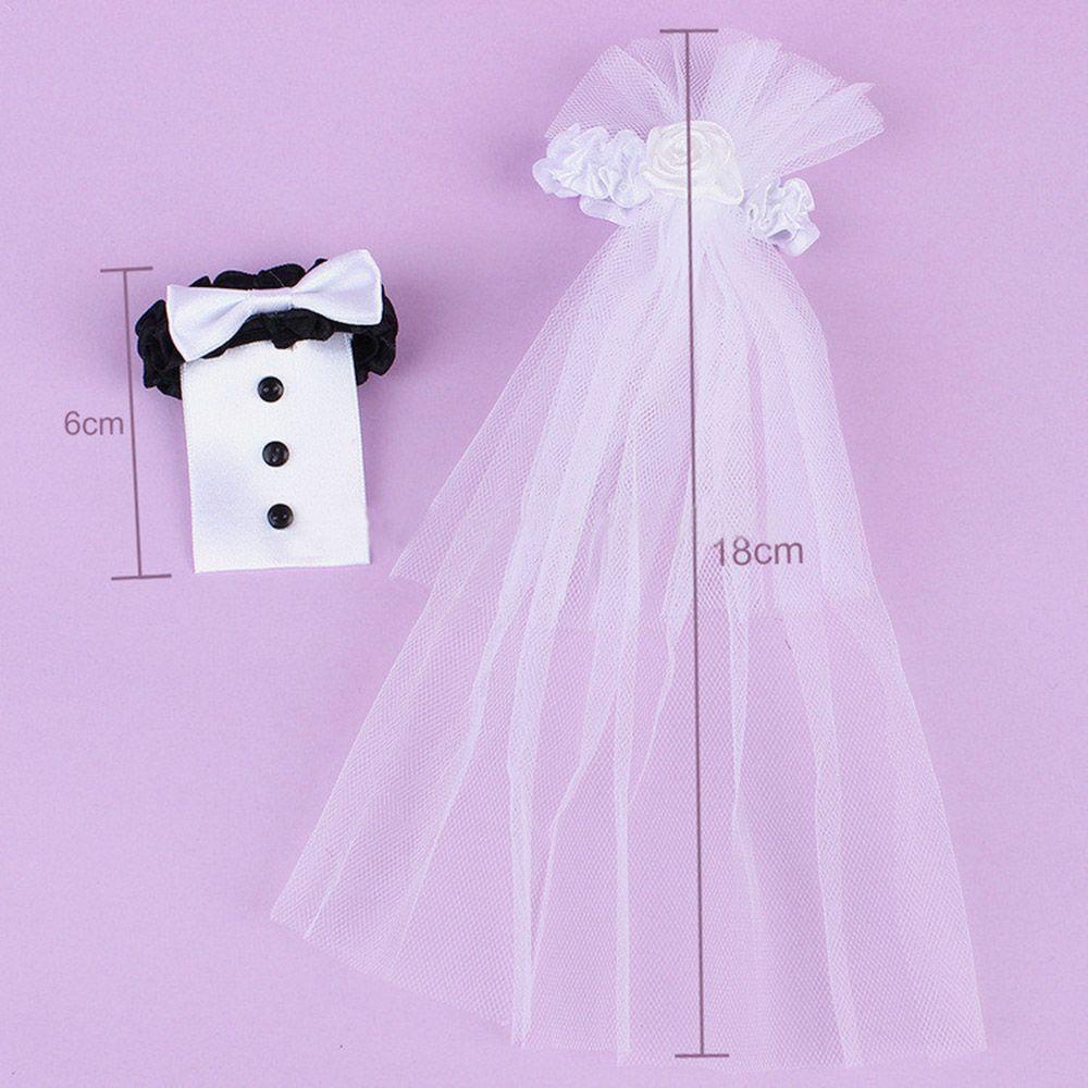 Set 2 Mạng Che Mặt Đính Nơ Trang Trí Chai Rượu Vang