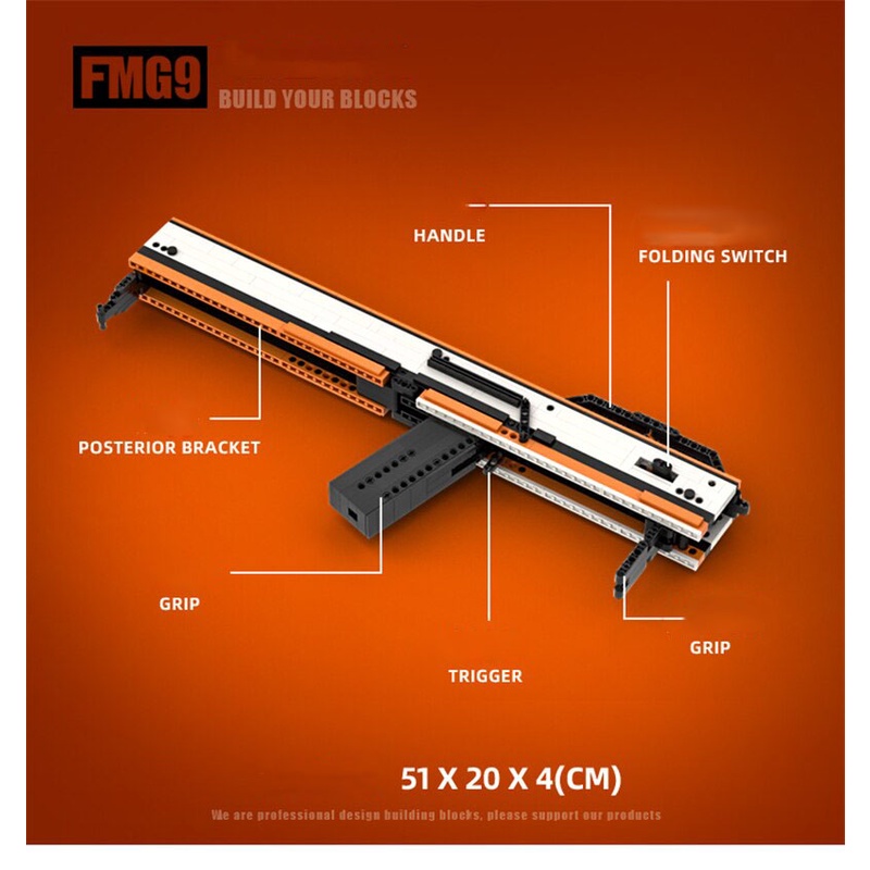 Đồ Chơi Lắp Ráp Kiểu LEGO CSGO , Free Fire Súng Rifle FMG9 Asiimov Của Kevin18 Với 400+ Mảnh Ghép