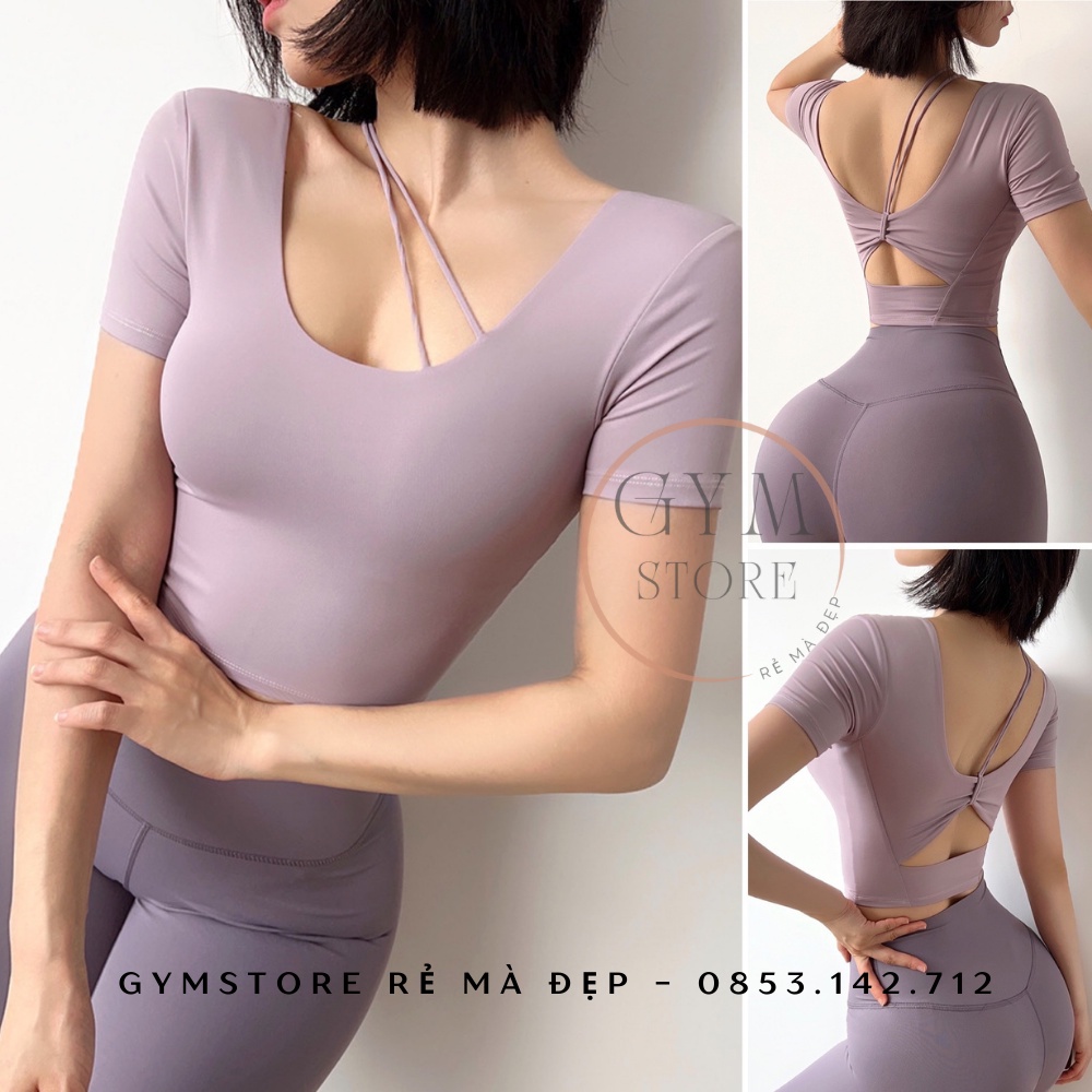 Áo Thun Ôm Body CÓ MÚT Tay Ngắn thể thao nữ Grace Thun Mềm Mát Rẻ Đẹp GYMSTORE 981