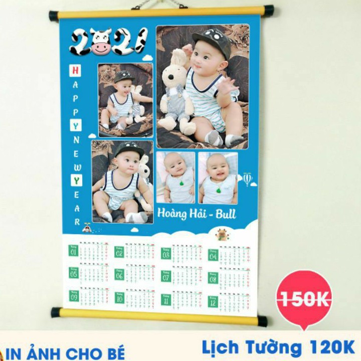 Lịch treo tường size 40x60 cm