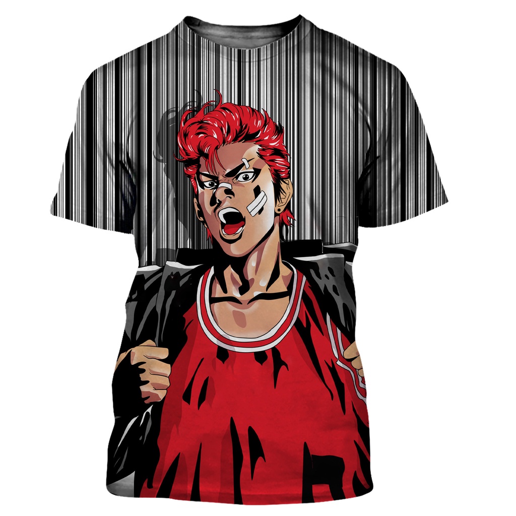 Áo Thun Tay Ngắn In Hình Slam Dunk 3D Cá Tính Cho Nam