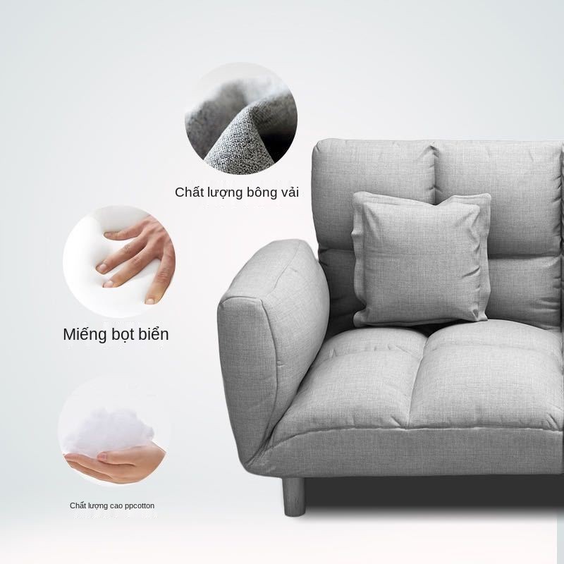 Ghế sofa lười Tatami Đôi Căn hộ nhỏ gấp phòng ngủ Ban công Màu đỏ thuần Giường đơn giản