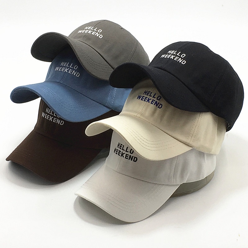 Nón lưỡi trai LINJW mềm mại thêu chữ thời trang hàn quốc