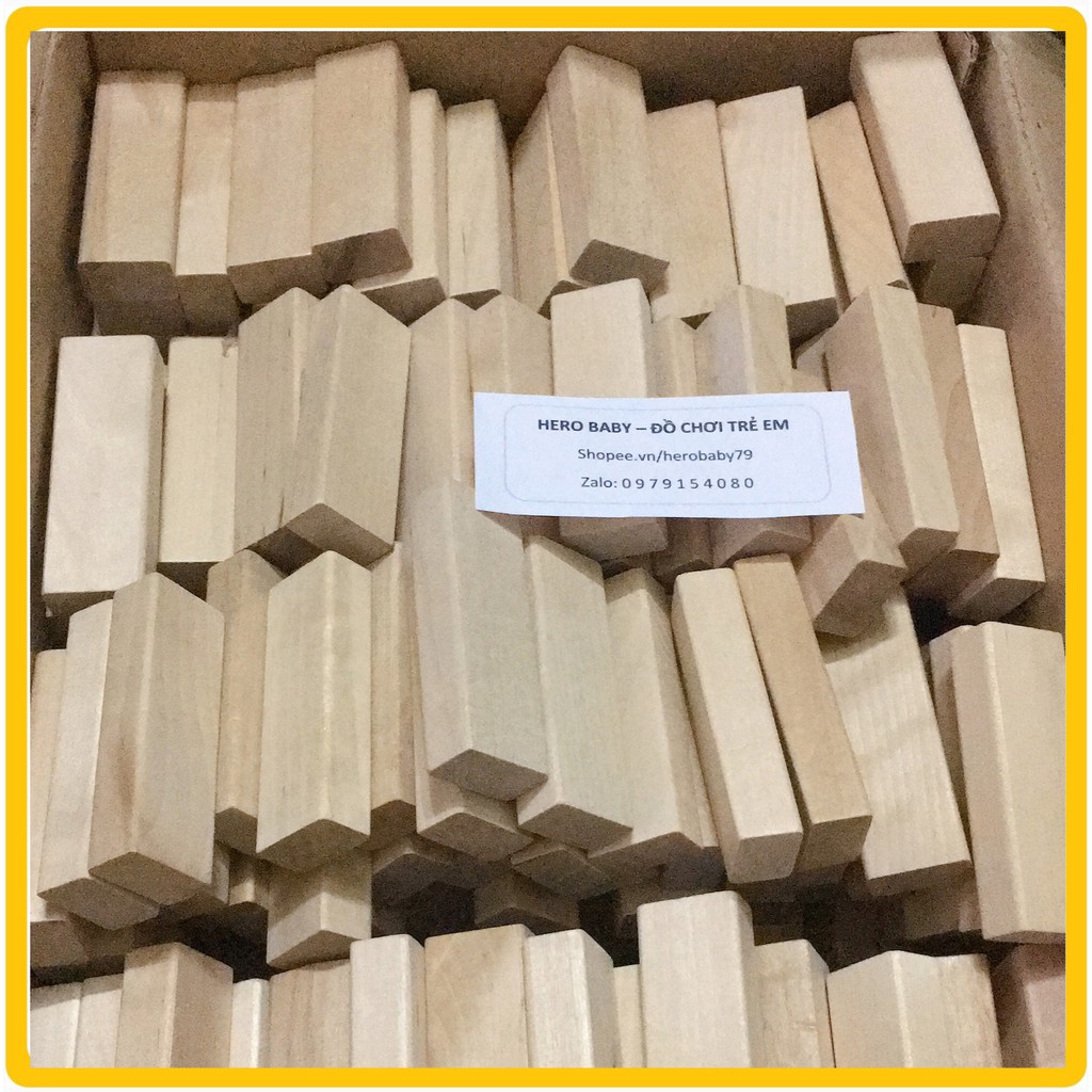 1Kg Thanh Gỗ Lớn  - Đồ Chơi Trẻ Em, Xếp Hình Domino Montessori Rèn Luyện Trí Thông Minh Cho Trẻ