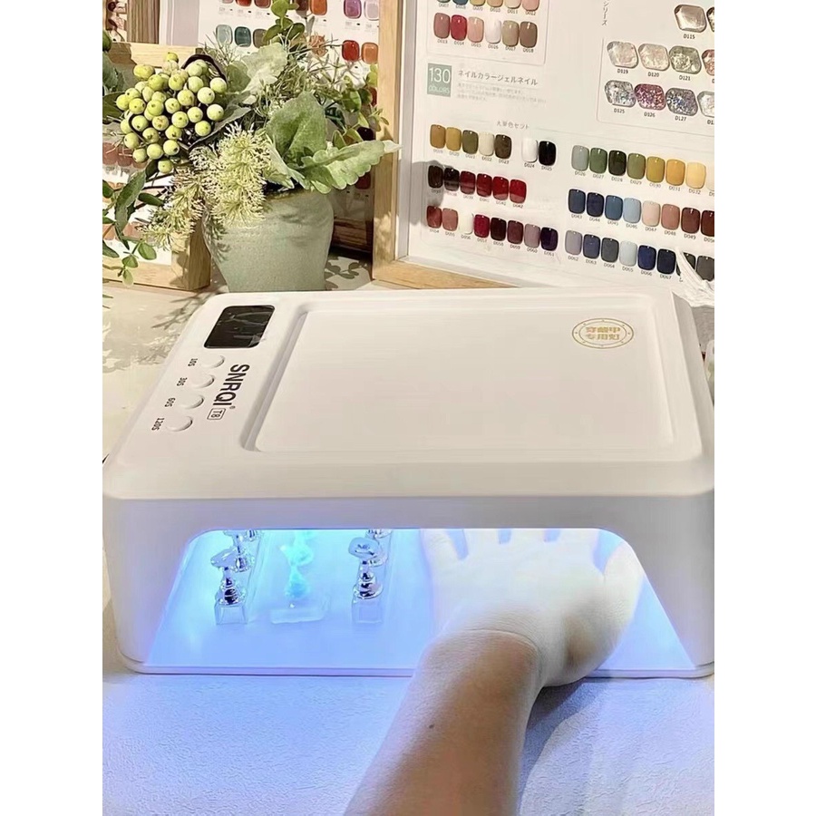 Máy hơ gel SNRQI T8 chính hãng 72W 60 bóng LED/UV - Máy hơ móng làm nail khoang rộng, có đệm kê tay BH 3 tháng