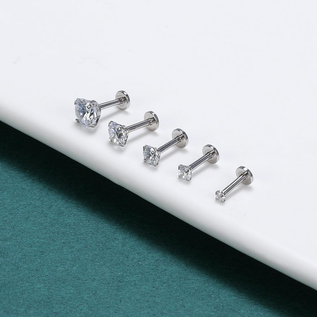 Set 6 Khuyên Xỏ Cơ Thể Bằng Thép Không Gỉ 3 / 4 / 5 / 6mm 16g