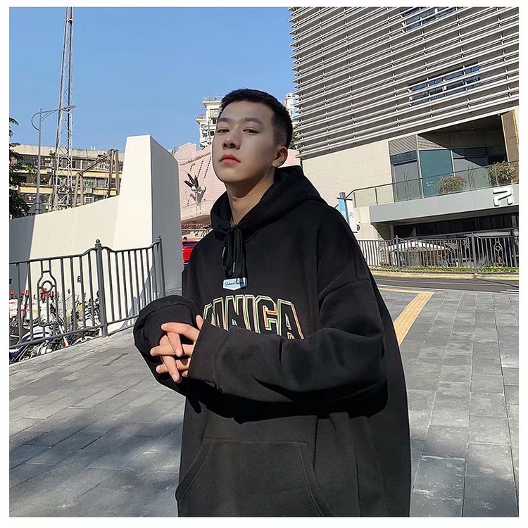 [ Mã 12FASHIONSALE1 giảm 10K đơn 50K ] Áo Hoodie Dáng Rộng In Chữ Phong Cách Harajuku Nhật Bản Size M-8Xl Cho Nam | BigBuy360 - bigbuy360.vn