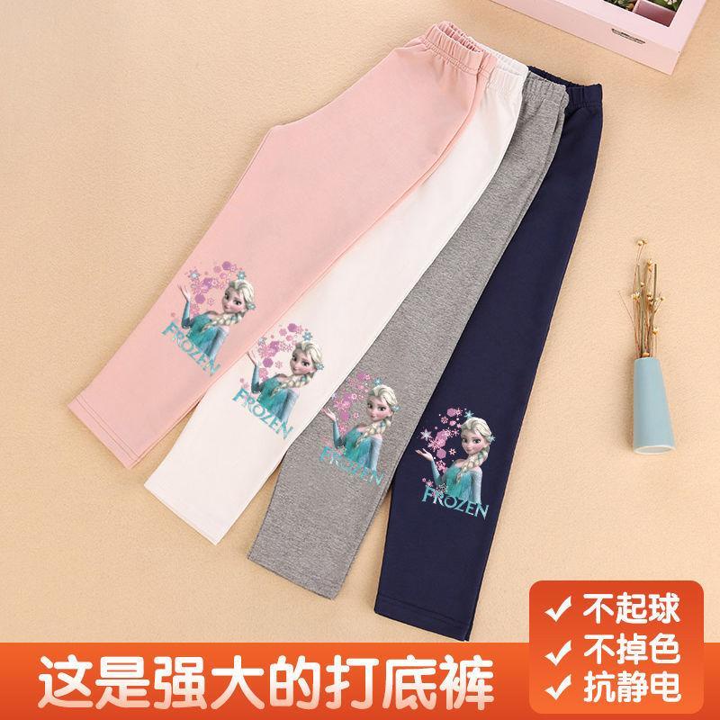 Quần Legging Cotton In Hình Công Chúa Elsa Xinh Đẹp Cho Bé Gái