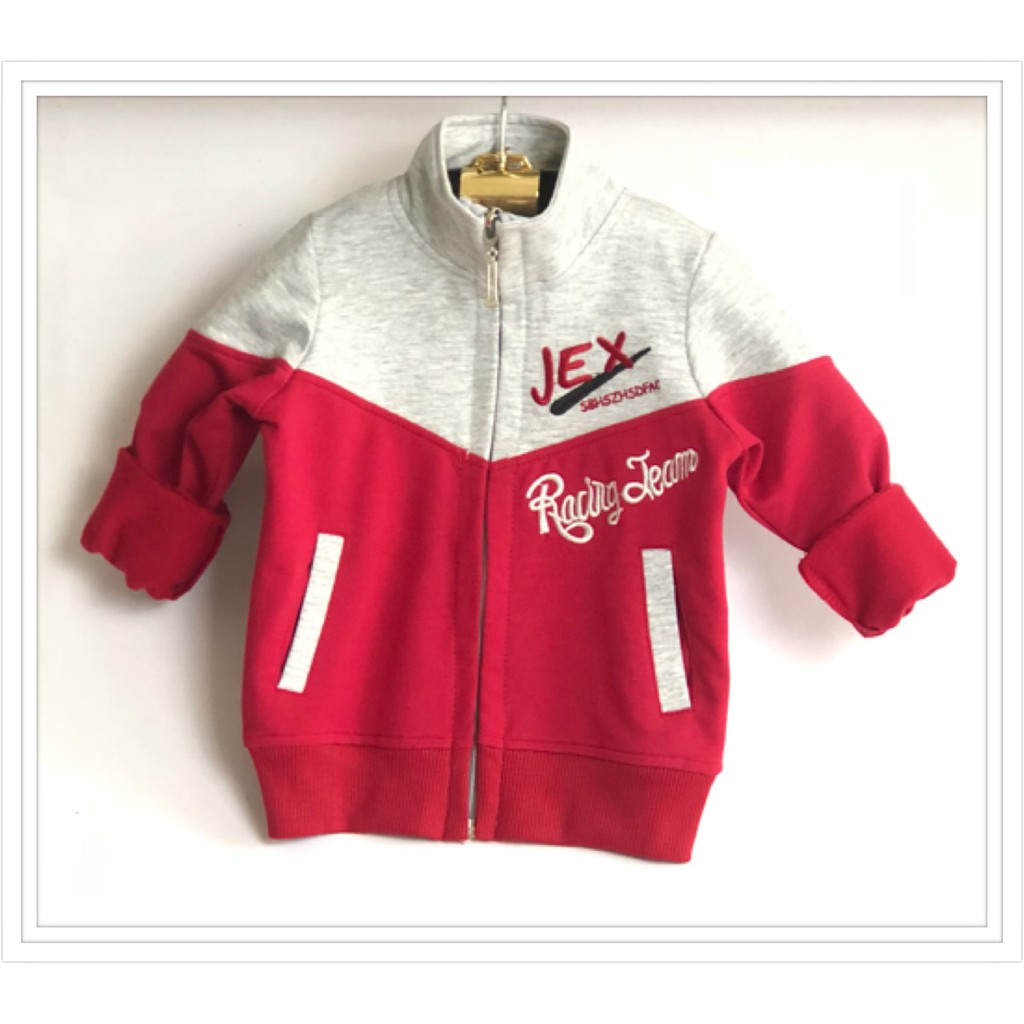 áo khoác cho bé trai chất thun cotton mềm min hoa tiếc thiêu chữ 2 màu kết hợp