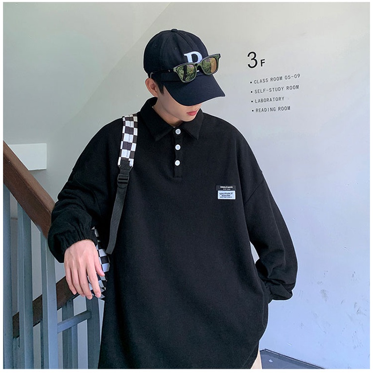 Áo sweater nam polo form rộng, Áo polo nam tay dài big size trơn phong cách ulzzang du lịch đi học  thời trang ulzzang | BigBuy360 - bigbuy360.vn