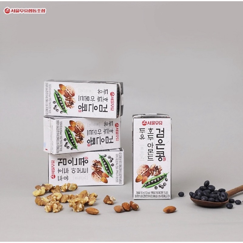 [LẠNH] Sữa hạnh nhân óc chó đậu đen hàn quốc SEOUL MILK 검은콩호두아몬드 두유 190ml