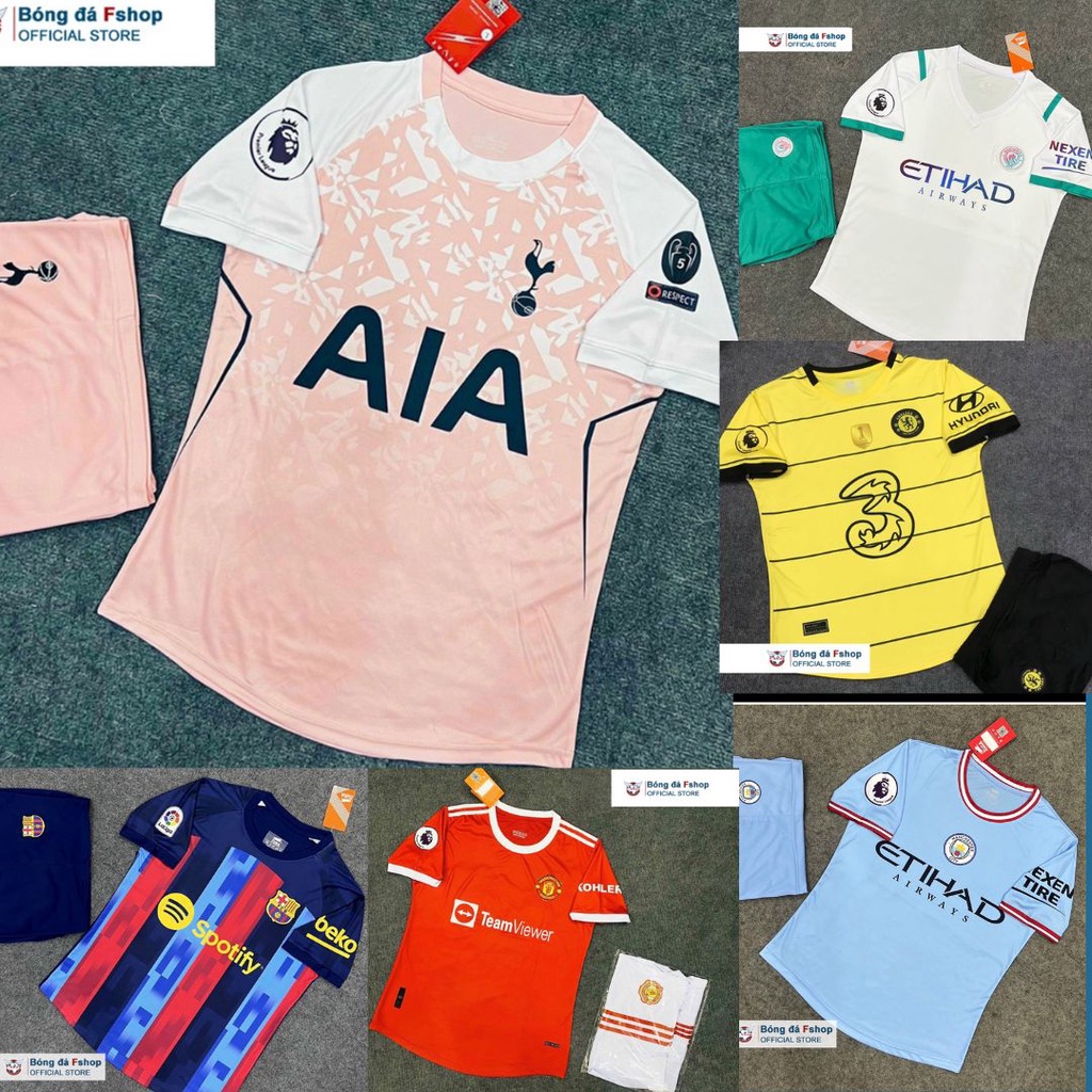 {BH 1 ĐỔI 1} Bộ quần áo bóng đá câu lạc bộ ngoại hạng Anh và ManCity