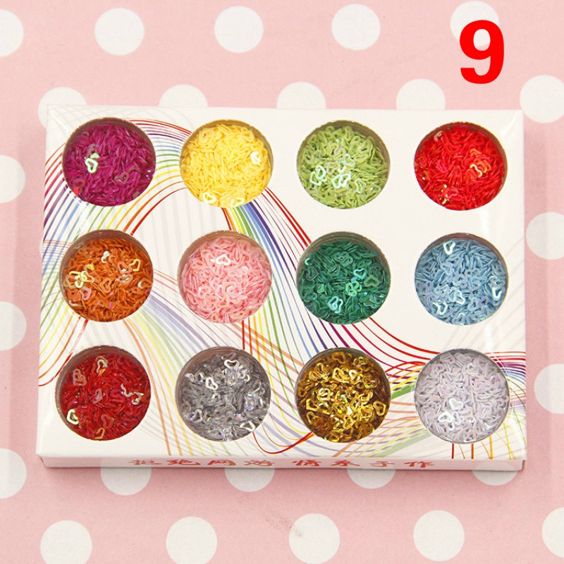 Set 12 Hộp Phụ Kiện Trang Trí Móng Tay Xinh Xắn Thiết Kế Làm Đẹp Cho Nữ
