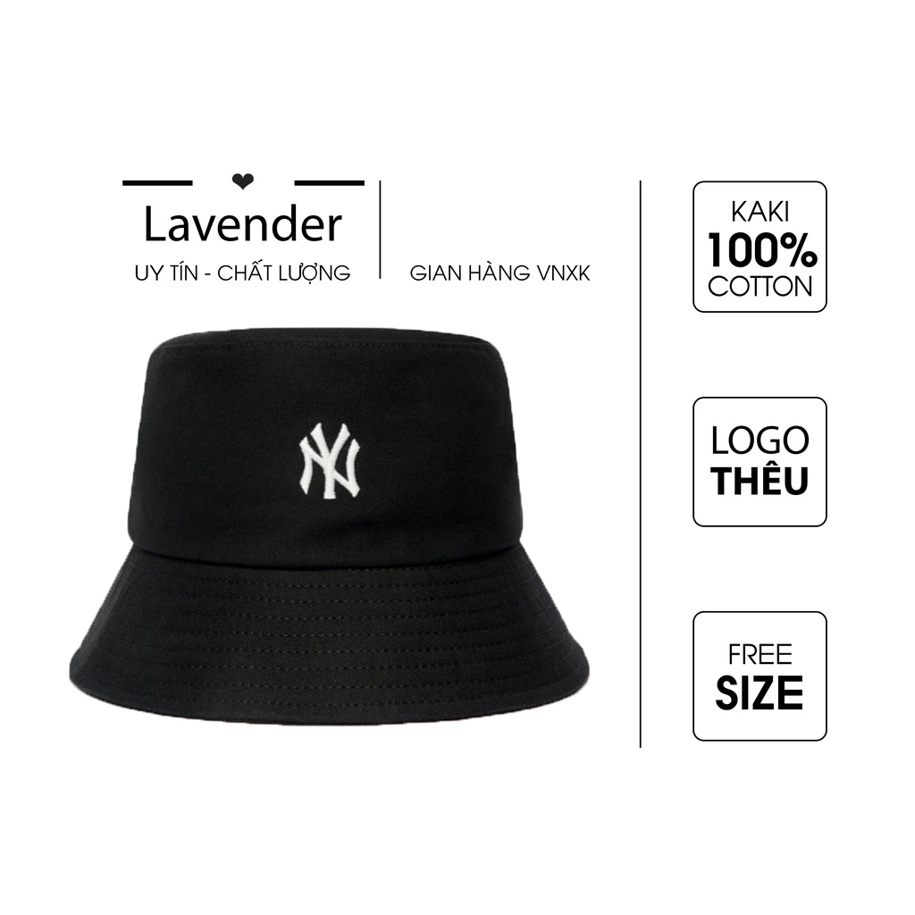 Mũ Bucket đen logo trắng hàng xuất dư cao cấp dành cho mọi lứa tuổi