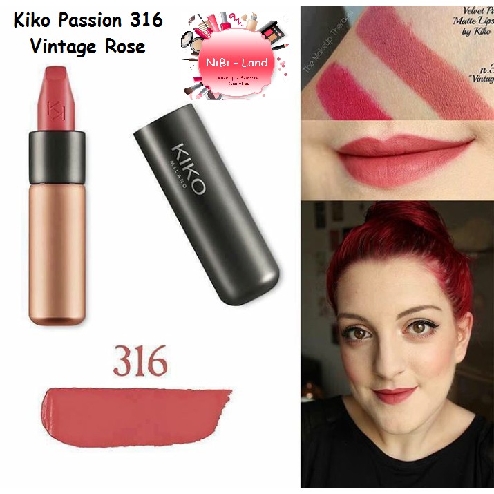 Son Kiko Velvet Passion màu 316 hồng đất