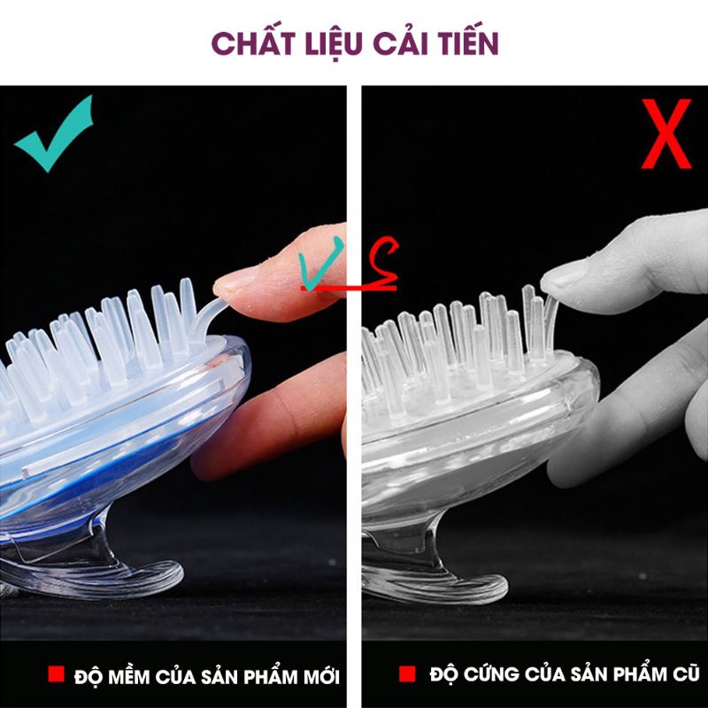 Lược gội đầu silicon massage da đầu, lược gỡ rối giảm rụng tóc kích thích mọc tóc hàng cao cấp