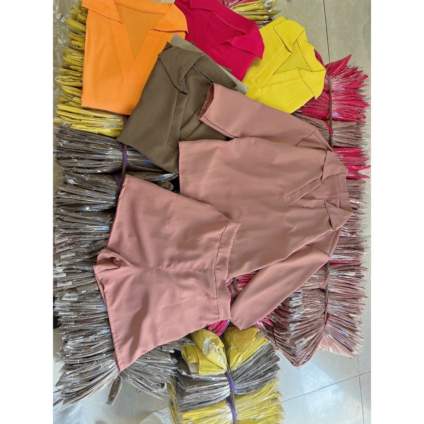 Set Bộ Đi Chơi Nữ - Set Bộ Đũi Cổ V Tay Lửng Mix Quần Sooc Mặc Lịch Sự Nhiều Màu Sắc Kèm Ảnh Thật