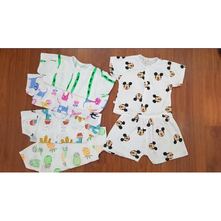 bộ cotton cộc tay cho bé
