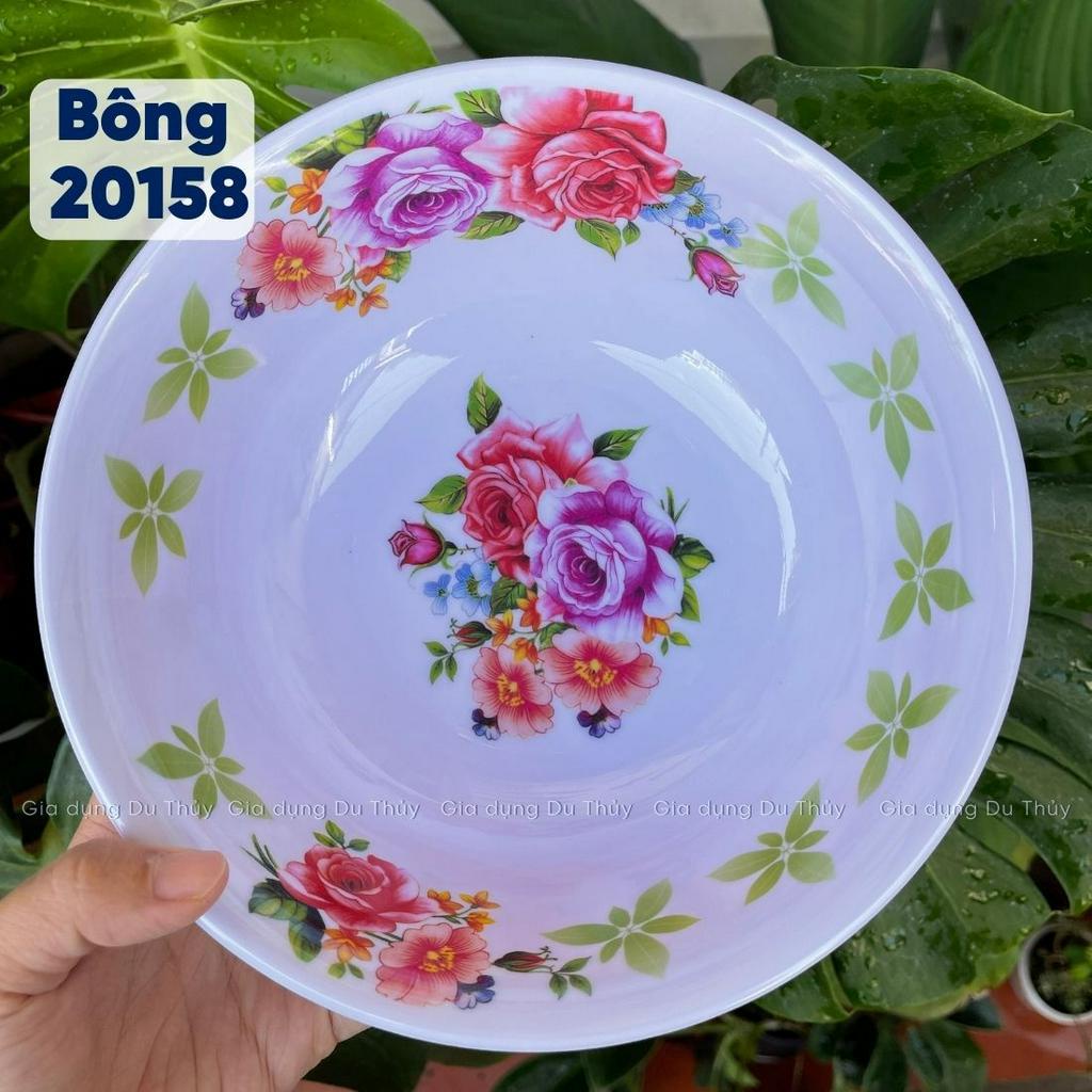 Tô melamine nhựa phíp loại tô sâu xoắn màu trắng, vàng, xanh lá và hoa văn dùng làm tô bán phở, bán bún nhựa mica