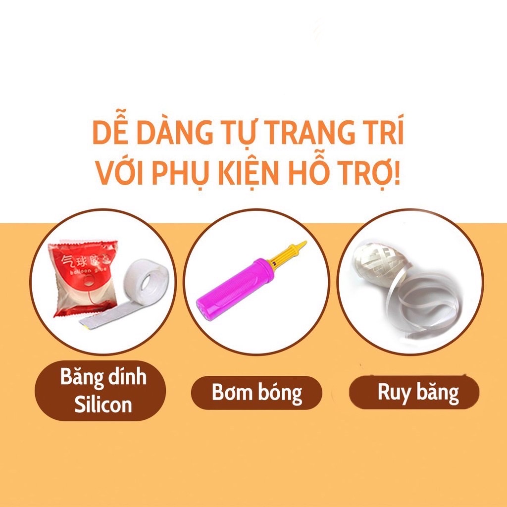 (NEW)SET BÓNG TRANG TRÍ SINH NHẬT ĐÈN LED HANDMADE TÔNG MÀU HÀN QUỐC