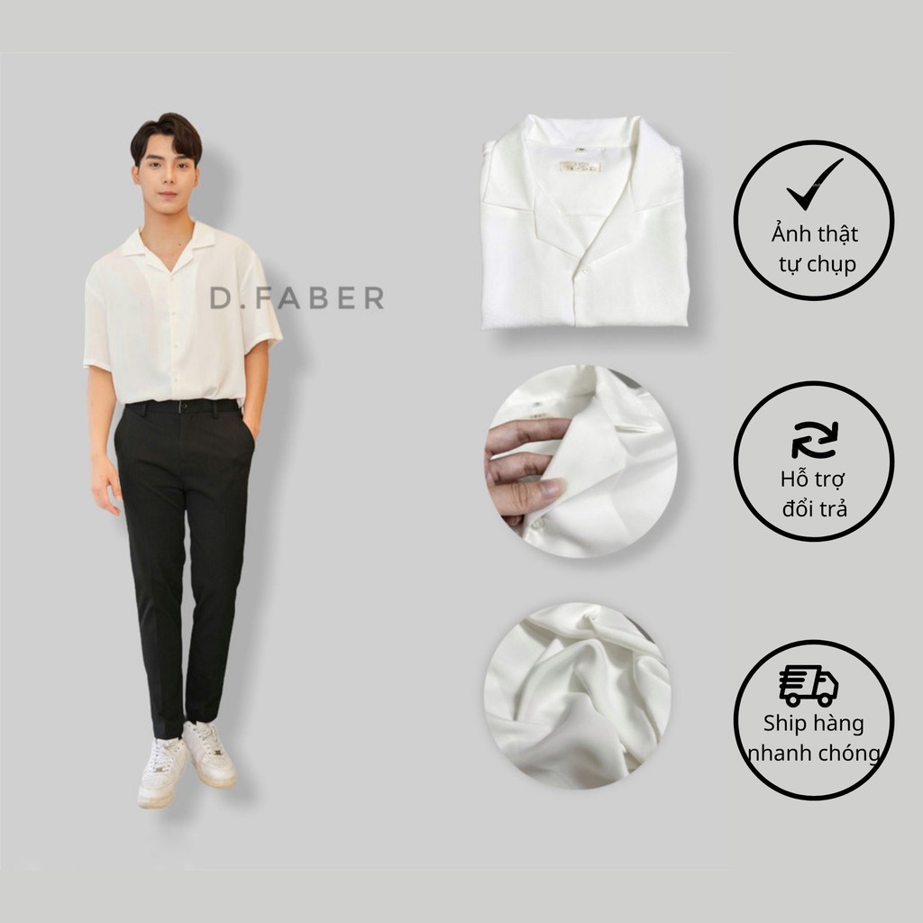 Áo sơ mi cổ vest ngắn tay BLAZER 005 vải lụa Hàn Quốc xuất xịn, unisex - D. Faber | BigBuy360 - bigbuy360.vn