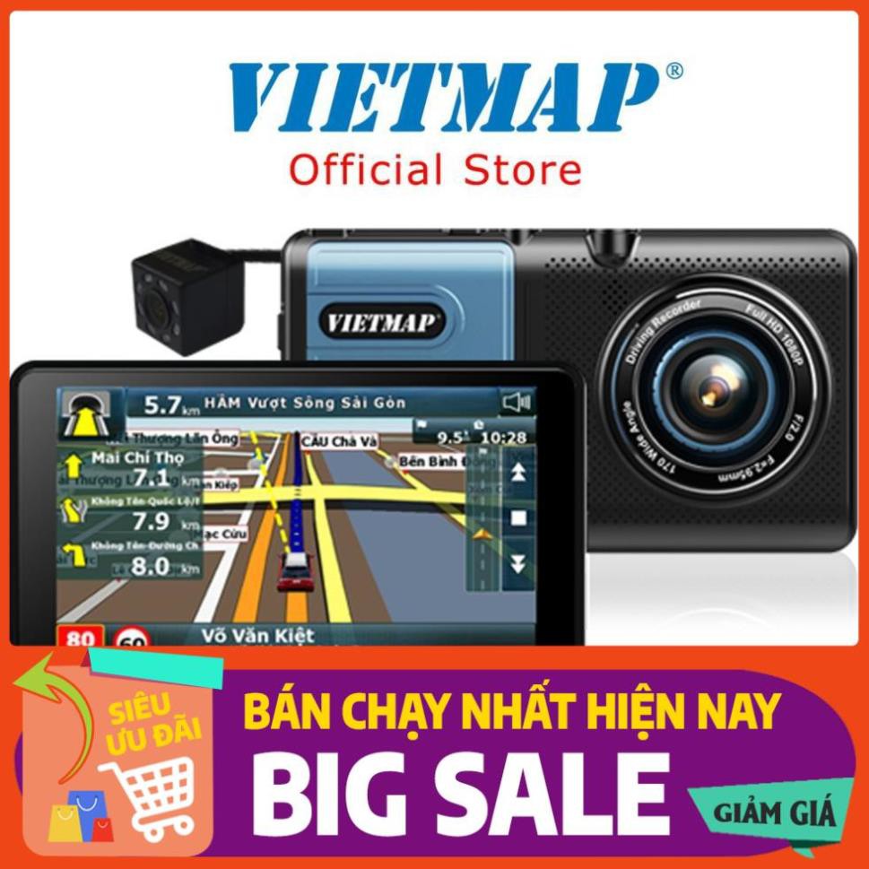 VIETMAP A50 - Camera Hành Trình Ô Tô Trước Sau + Dẫn Đường GPS + Thẻ 32GB