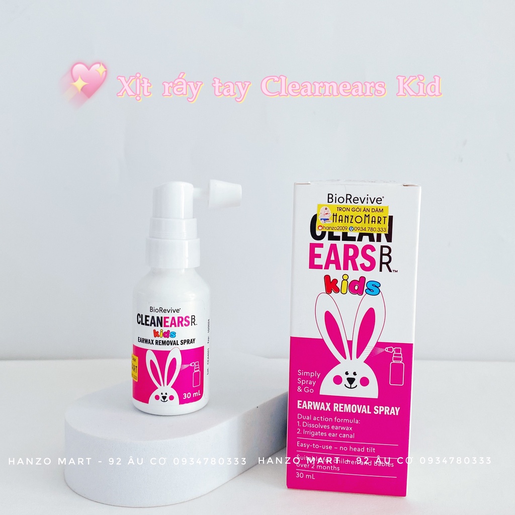 Xịt tan ráy tai CleanEars Kids 30ml,Úc