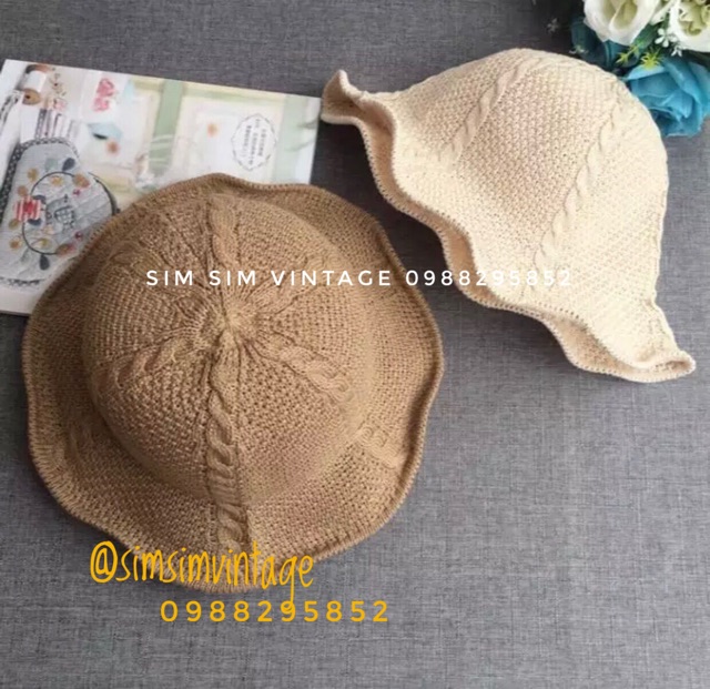 Mũ Bucket lượn sóng Nữ đi biển - Nón tai bèo bucket Heominhon vành kẽm uốn meo sh
