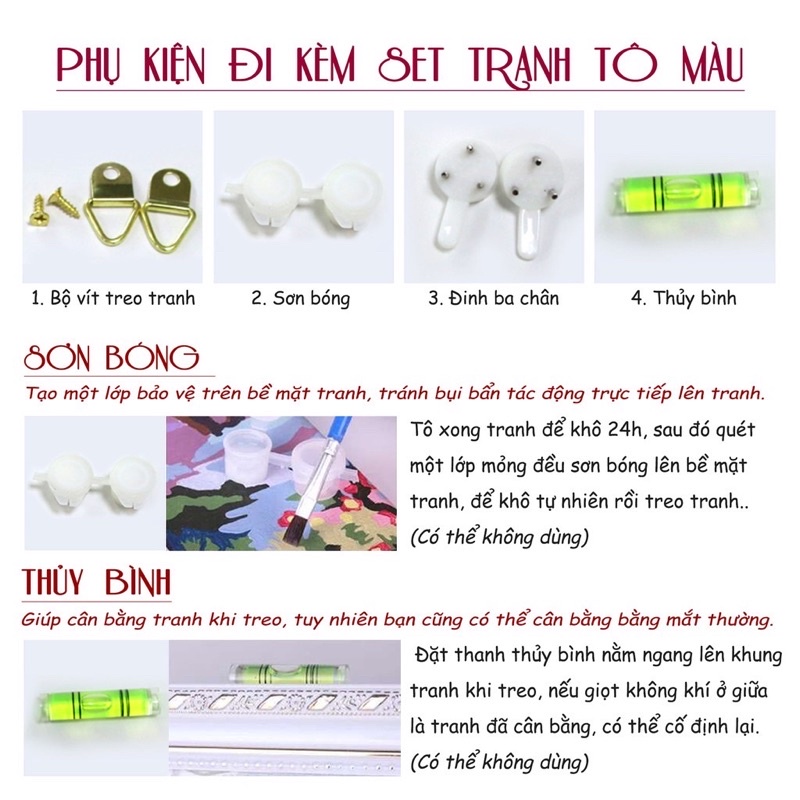 Tranh sơn dầu số hoá tự tô màu Tranh nhà xe hồng dưới tán hoa anh đào
