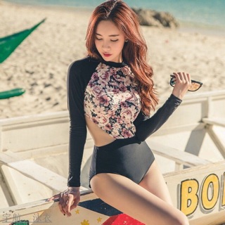 Bơi hàn quốc dài tay khoét eo