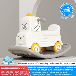 Xe bập bênh ô tô cao cấp Holla kết hợp xe chòi chân cho bé tập đi