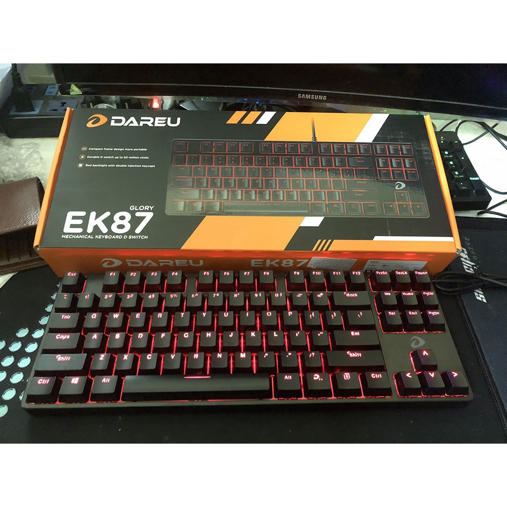 [Chất lượng] Bàn phím cơ Gaming Dareu EK87 - Mã cũ DK87 - Led Red - Chính hãng - BH 24 tháng [Được Xem Hàng]