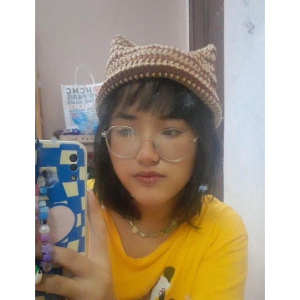 Nón len tai mèo đáng yêu