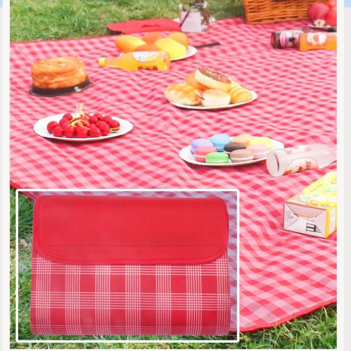 Thảm dã ngoại, thảm du lịch picnic cao cấp - Chống thấm nước, họa tiết caro, gấp gọn tiện lợi